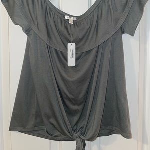 NWT charming Charlie off shoulder ruffle top
